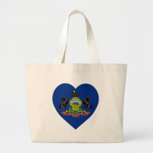 Pennsylvania Flag Heart Tote Bag