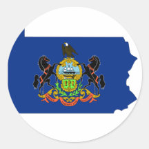 Pennsylvania Flag Map Stickers