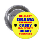 Pennsylvania for Obama Casey Brady Pins