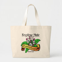 Pennsylvania Keystone State Mountain Laurel Canvas Bags