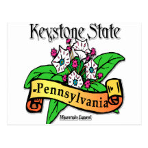 Pennsylvania Keystone State Mountain Laurel Post Card