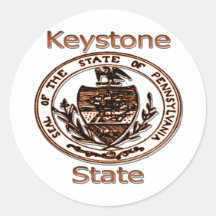 Pennsylvania Keystone State Seal Round Sticker