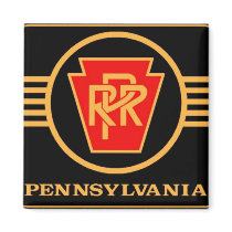 Pennsylvania Railroad Logo, Black & Gold Magnets