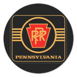 Pennsylvania Railroad Logo, Black & Gold Round Sticker