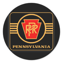 Pennsylvania Railroad Logo, Black & Gold Round Sticker