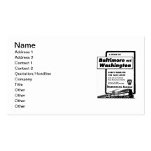 Pennsylvania Railroad to Baltimore and Washington Business Card Template