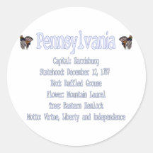 Pennsylvania State Info Sticker