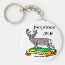 Pennsylvania The Keystone State Deer Keychain