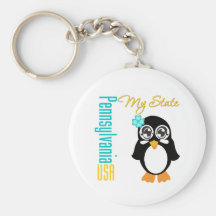 Pennsylvania USA Penguin Keychain