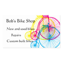 Penny Farthing bike themed business card