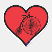 penny farthing heart sticker