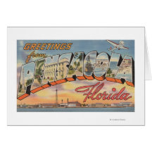 Pensacola, Florida - Large Letter Scenes 2 Greeting Cards