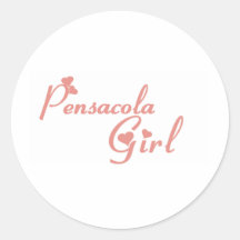 Pensacola Girl tee shirts Round Sticker