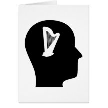 Penser à l'harpe cartes de vœux