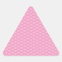 Pensez le motif de vague japonais rose la pinte 5 sticker en triangle