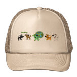Pensez le vert (feuille et quatre chiots) casquettes de camionneur