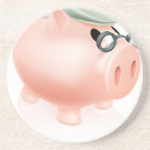 Pension pig money box coasters