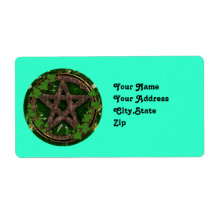 pentacle of earth personalized shipping labels