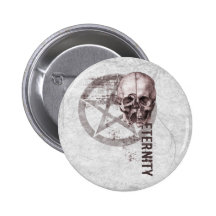 Pentacle Skull Pinback Button