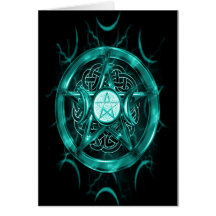 Pentacle Teal Blue Card