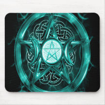 Pentacle Teal Blue Mouse Pad
