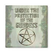 Pentacle, Under the Protection of the Goddess, Woo Refrigerator Magnets