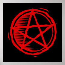 Pentagone étoilé rouge posters