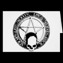 pentagram jouer du rock and petit pain skull wings cartes