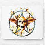 Pentagram skull 1 mousepads