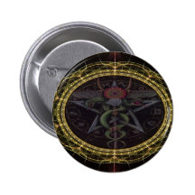 Pentagram Snakes Pinback Button