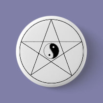 Pentagram Yin Yang buttons