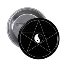 Pentagram Yin Yang Button
