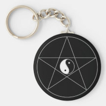 Pentagram Yin Yang Key Chains