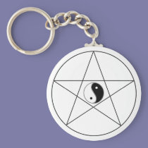 Pentagram Yin Yang keychains
