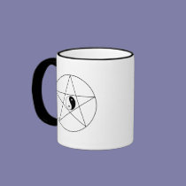 Pentagram Yin Yang mugs