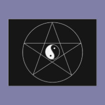 Pentagram Yin Yang postcards