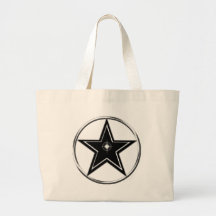 Pentagramme noir et argenté sacs fourre-tout