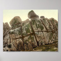 Penzance, Logan Rock, Cornwall, England classic Ph Poster