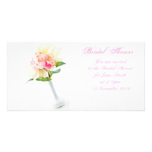 Peonie in Vase - Bridal Shower Invitation Photo Card Template