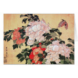 Peonies and Butterfly Hokusai Cards