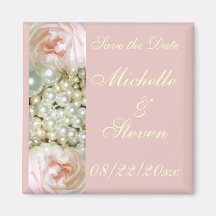 Peonies and Pearls Magnet