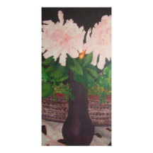 peonies in a vase picture card