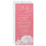Peony Bloom, Swirls, Coral Damask Floral Wedding Personalized Invitations
