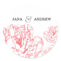 Peony Bride & Groom Sticker
