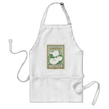 Peony Flowers Vintage Japanese Silk Label Apron