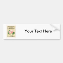 Peony Flowers Vintage Japanese Silk Label Bumper Sticker