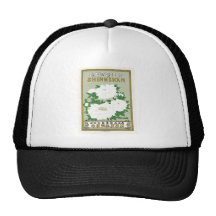 Peony Flowers Vintage Japanese Silk Label Trucker Hats