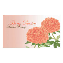 Peony Love Business Card (Orange)