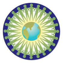 People Around The World Round Sticker