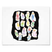 People Colourful Figures Drawing Torn paper agains Photo Art